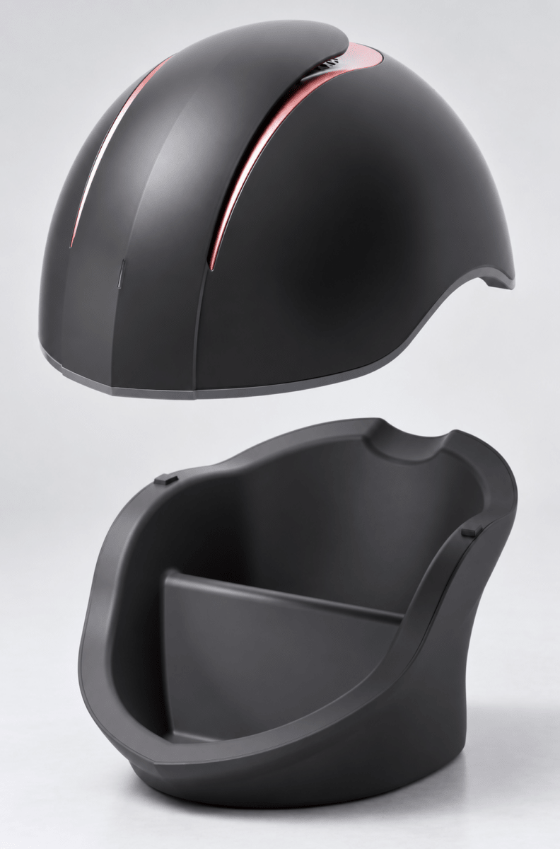 Aalok Hairbud with its holder on a light background

